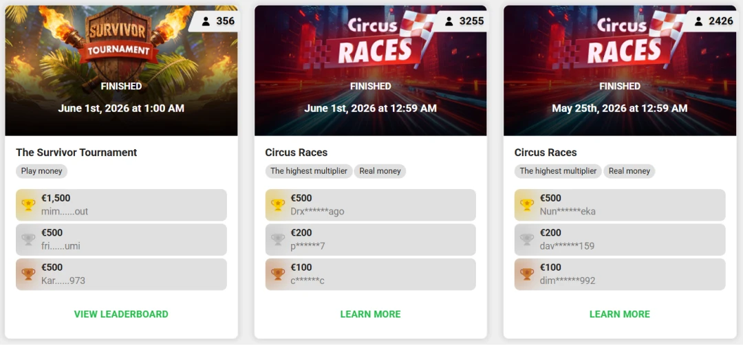 Circus Casino Tournament